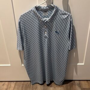 Puma Men's palm tree print Blue Golf Polo Shirt